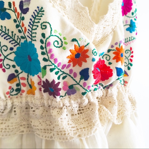 mexican embroidered halter dress Cotton Mexican Style Halter Dress L/XL / PINK main image 1